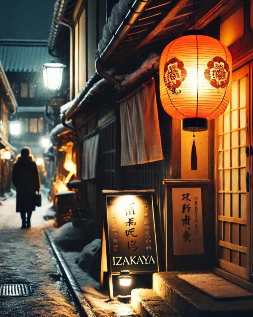 末吉俳句日記「赤提灯 ふらり寄り道 寒の宵」俳句イメージ画像