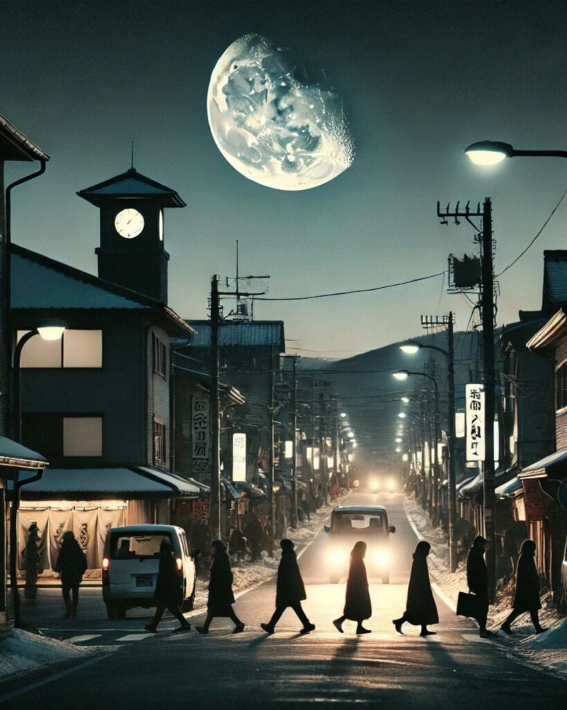 末吉俳句日記「如月の 歩み急かして 月の声」俳句イメージ画像