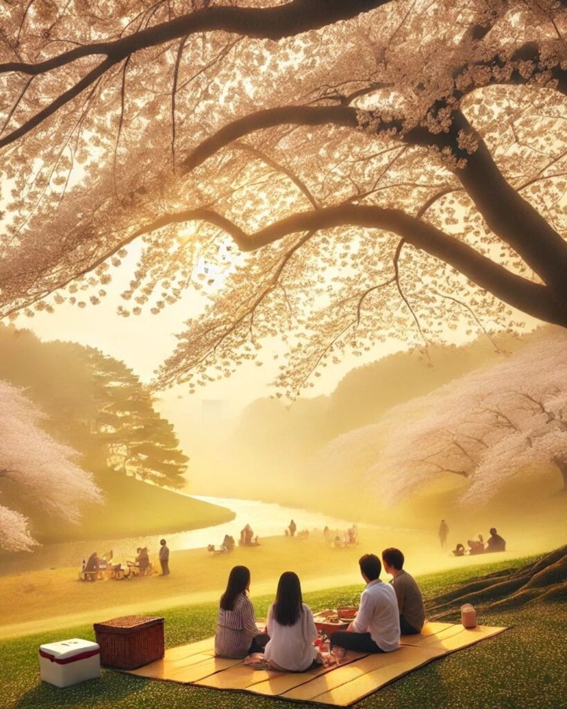 末吉俳句日記「花見御座　払えば黄砂　舞ひにけり」俳句イメージ画像

