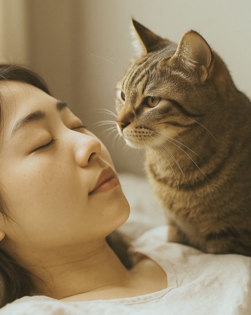 末吉俳句日記「朝寝して 猫の催促 目は閉じぬ」俳句イメージ画像