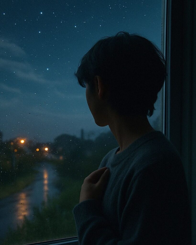 わたぼうし短歌帖「悔しさに めぐる言葉は 星々の
にじむ光よ 果ての忘れじ」短歌イメージ画像