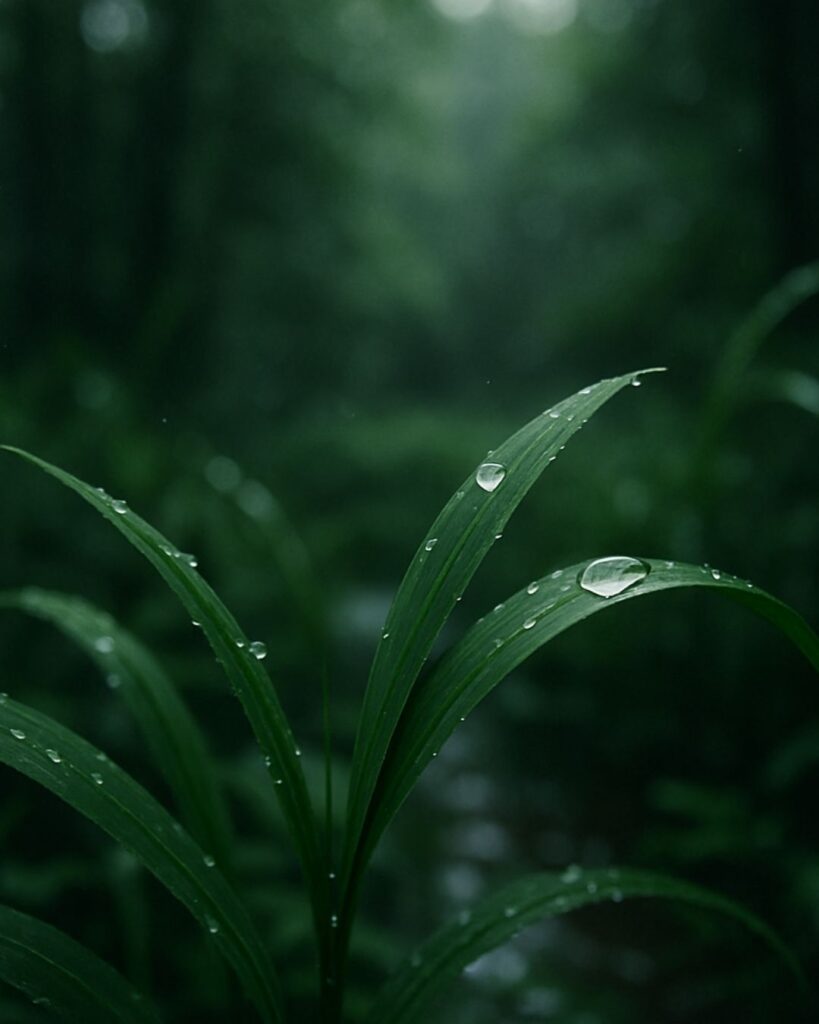 末吉俳句日記「五月雨を 置き結ぶや 深緑」俳句イメージ画像
