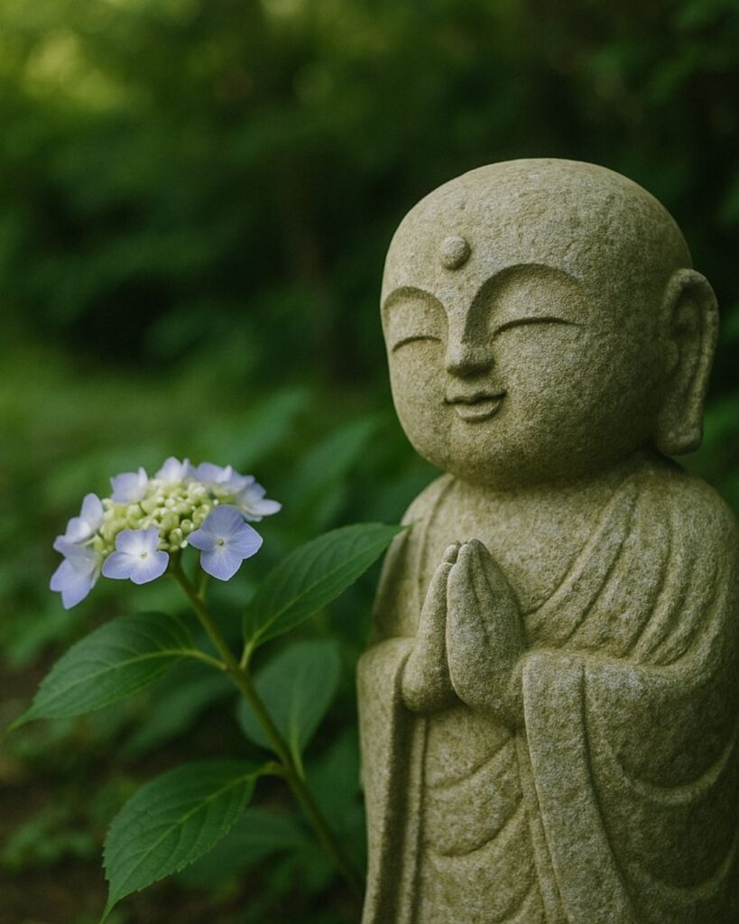 末吉俳句日記「紫陽花や 地蔵となりは 見頃かな」俳句イメージ画像