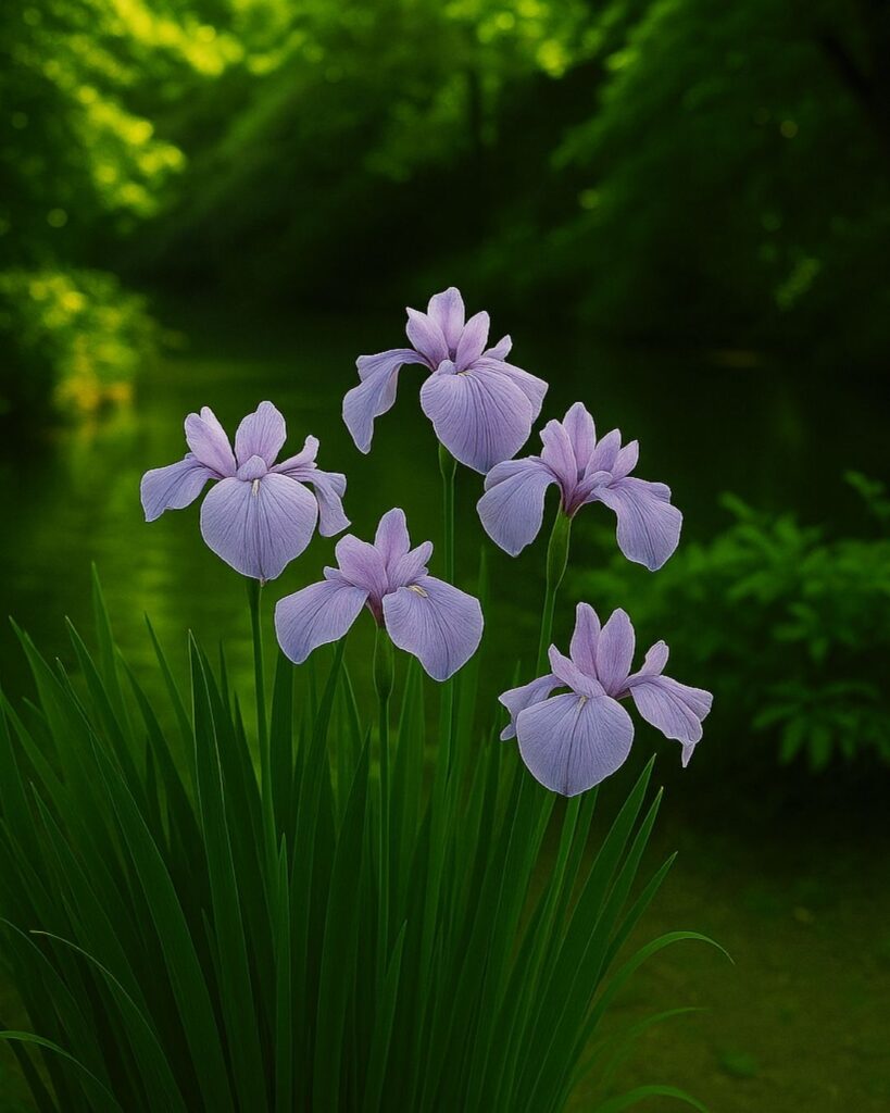 末吉俳句日記「一坪に やさしさ染むる 花菖蒲」俳句イメージ画像