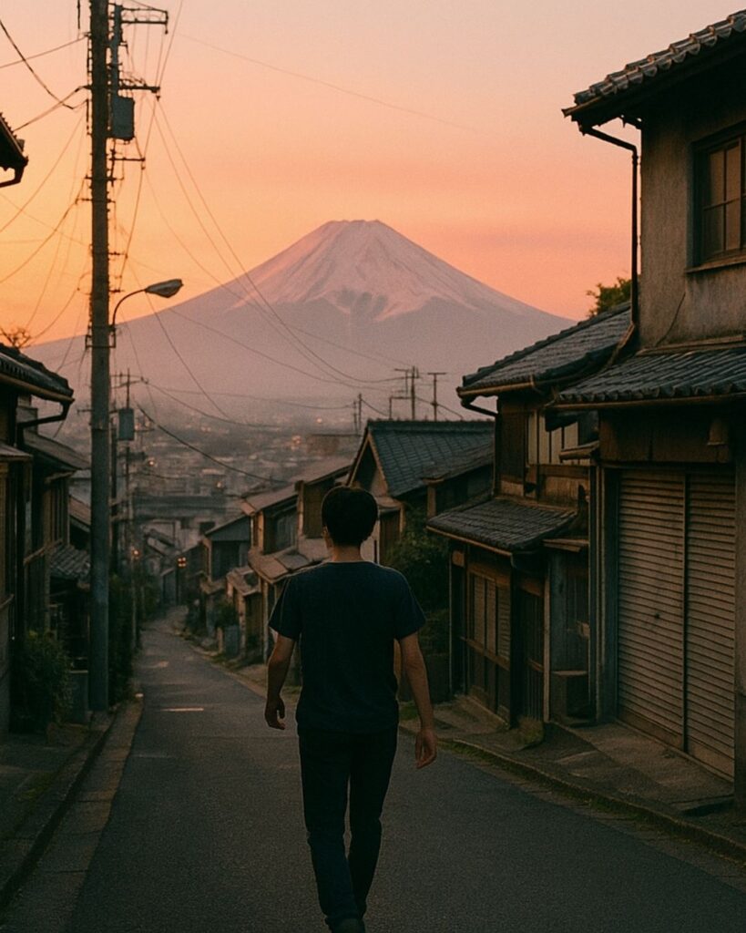 わたぼうし短歌帖「笑ってんだよ　五月の富士が　まるで
俺の悩みに　「ちっせえなー」って」短歌イメージ画像