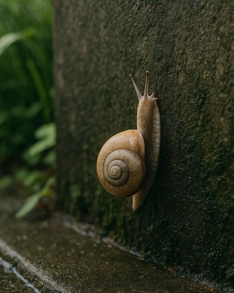 末吉俳句日記「かたつむり どこに昇るか きょうの壁」俳句イメージ画像