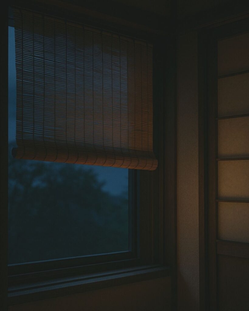 末吉俳句日記「短夜や そよぐ簾に 風ひそか」俳句イメージ画像