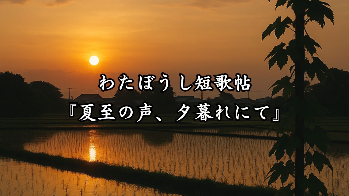 わたぼうし短歌帖『夏至の声、夕暮れにて』タイトルイメージ画像