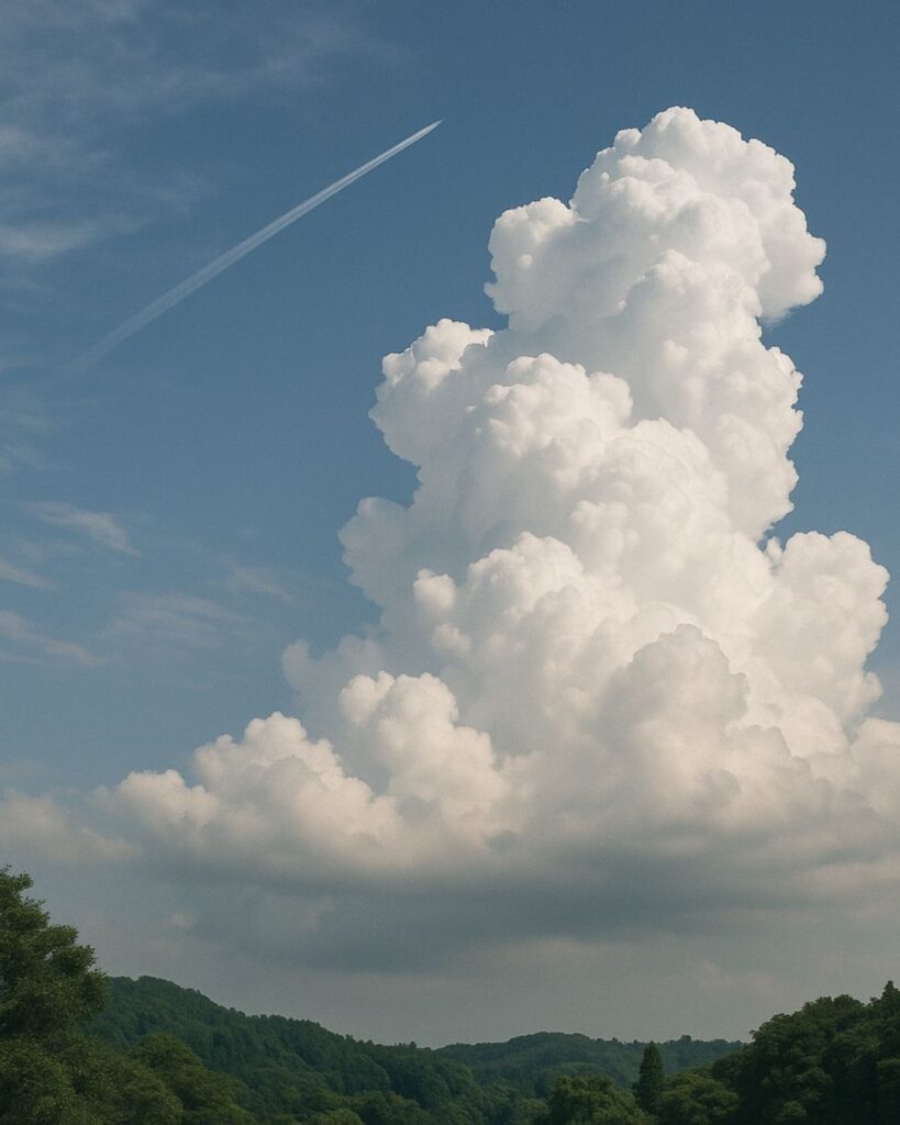 末吉俳句日記「雲の峰 青をつらぬく 筆のあと」俳句イメージ画像