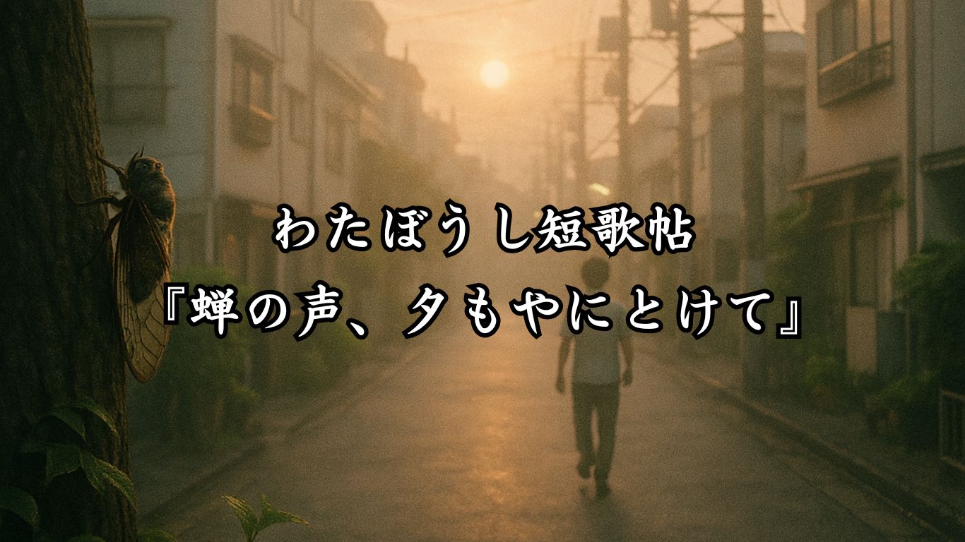 わたぼうし短歌帖『蝉の声、夕もやにとけて』タイトルイメージ画像