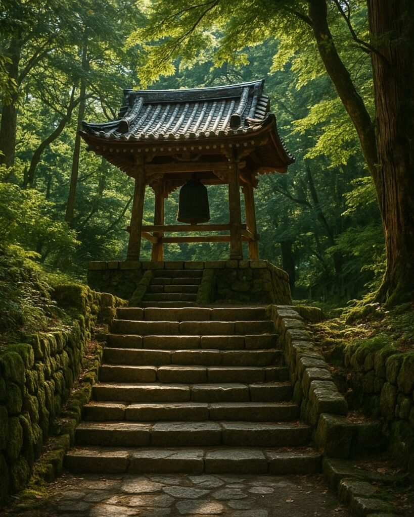 末吉俳句日記「蝉しぐれ 山寺の鐘 こだましぬ」俳句イメージ画像
