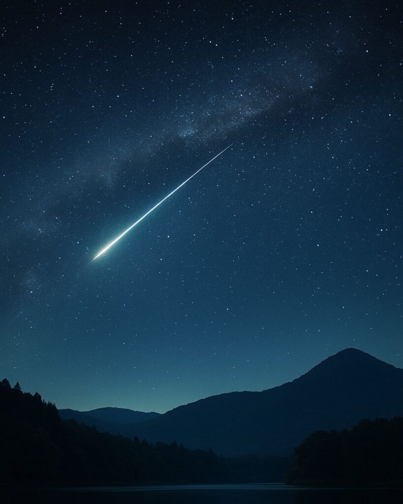 末吉俳句日記「流星や　軌跡をのこし　夜を果つる」俳句イメージ画像