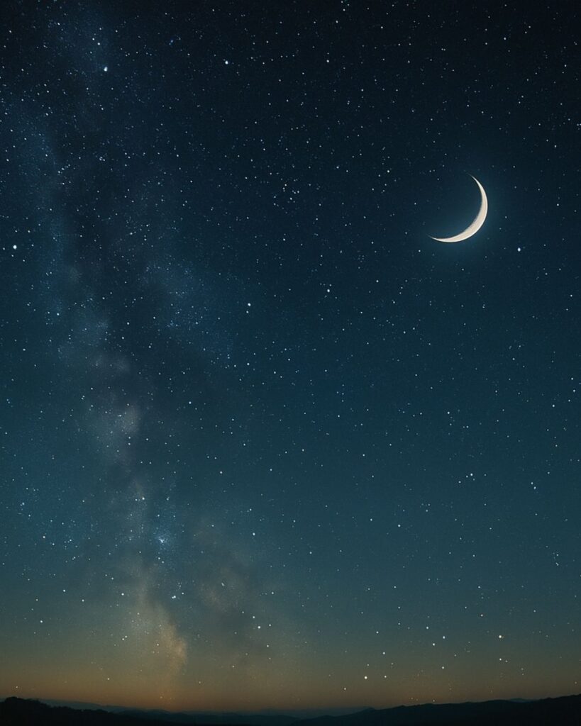 末吉俳句日記「星まつり 逢瀬しのぶや 眉月夜」俳句イメージ画像