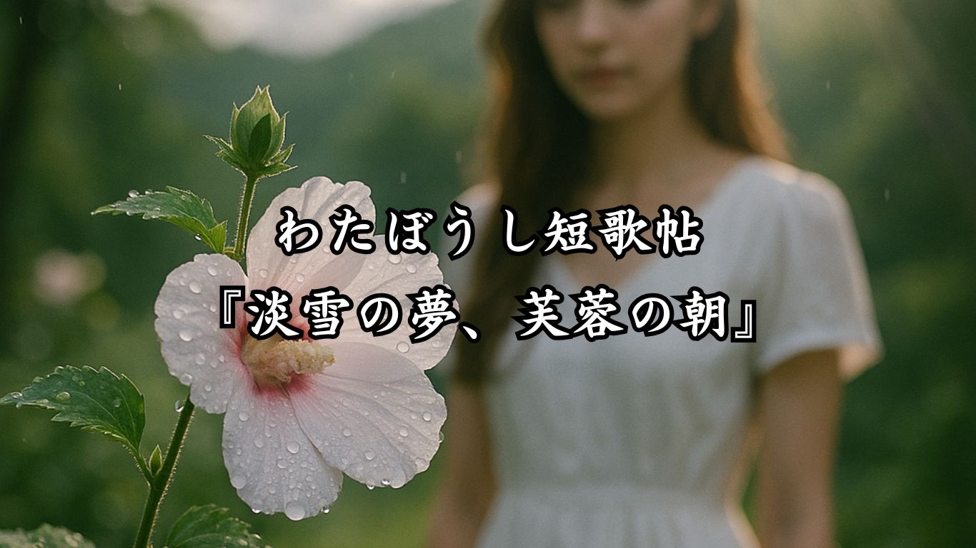 わたぼうし短歌帖『淡雪の夢、芙蓉の朝』タイトルイメージ画像
