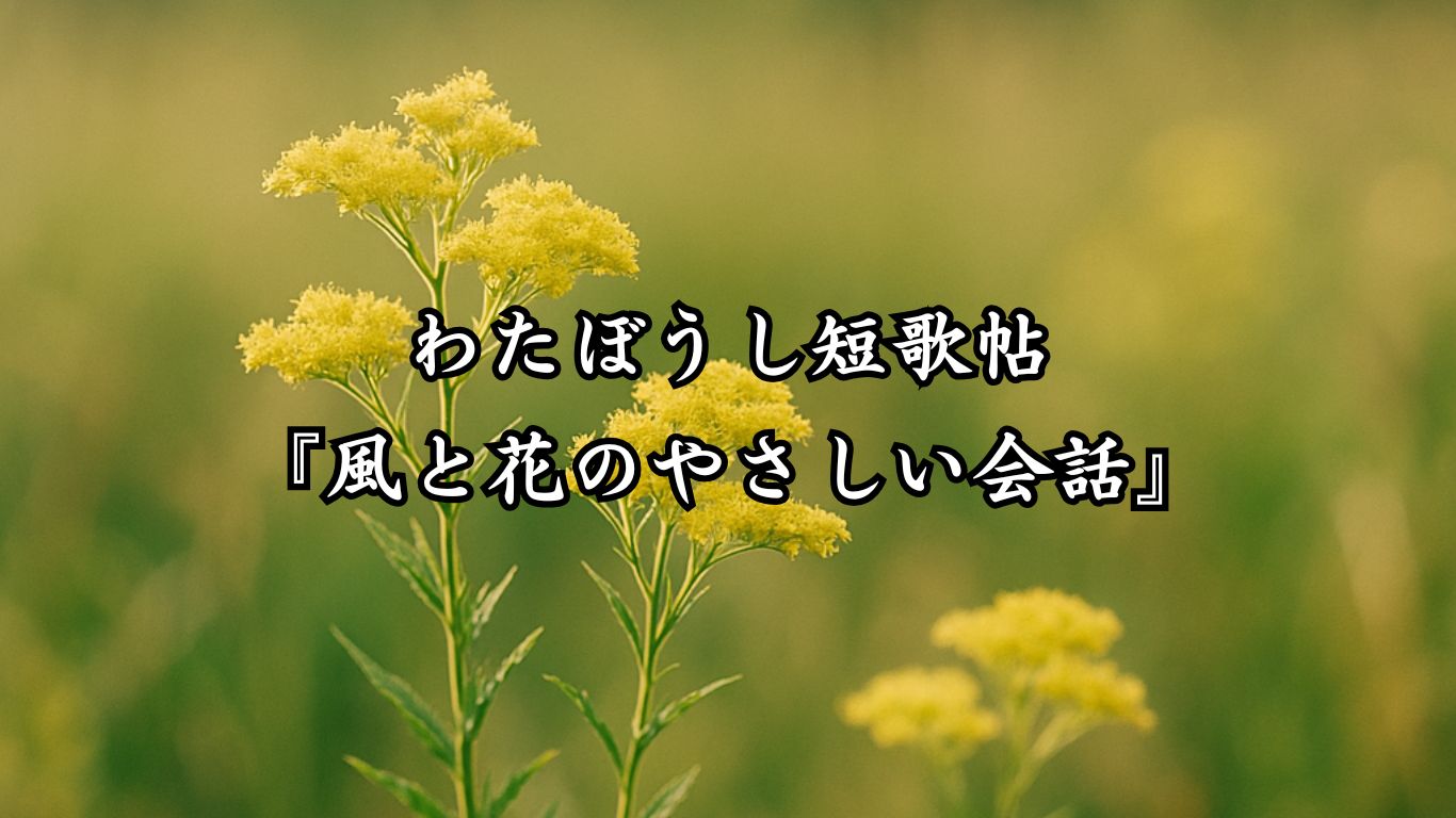 わたぼうし短歌帖『風と花のやさしい会話』タイトルイメージ画像