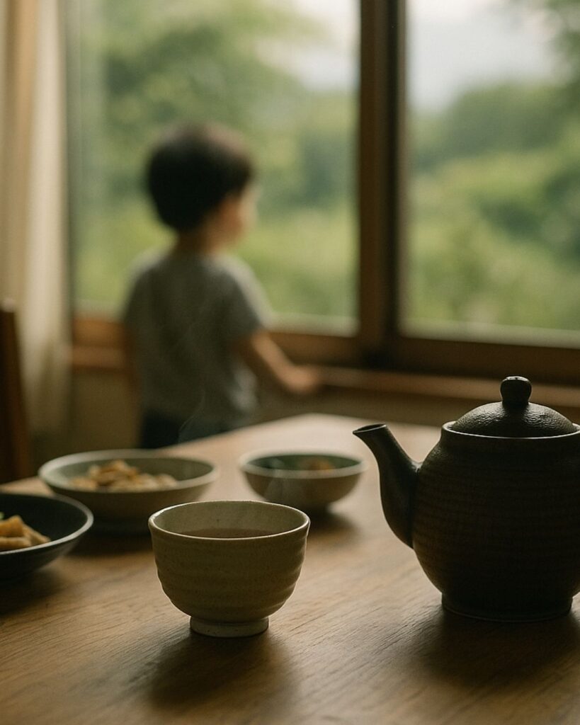 わたぼうし短歌帖「九月入り 昼餉の膳に 茶香りて
去りし夏日を 想い起こせり」短歌イメージ画像