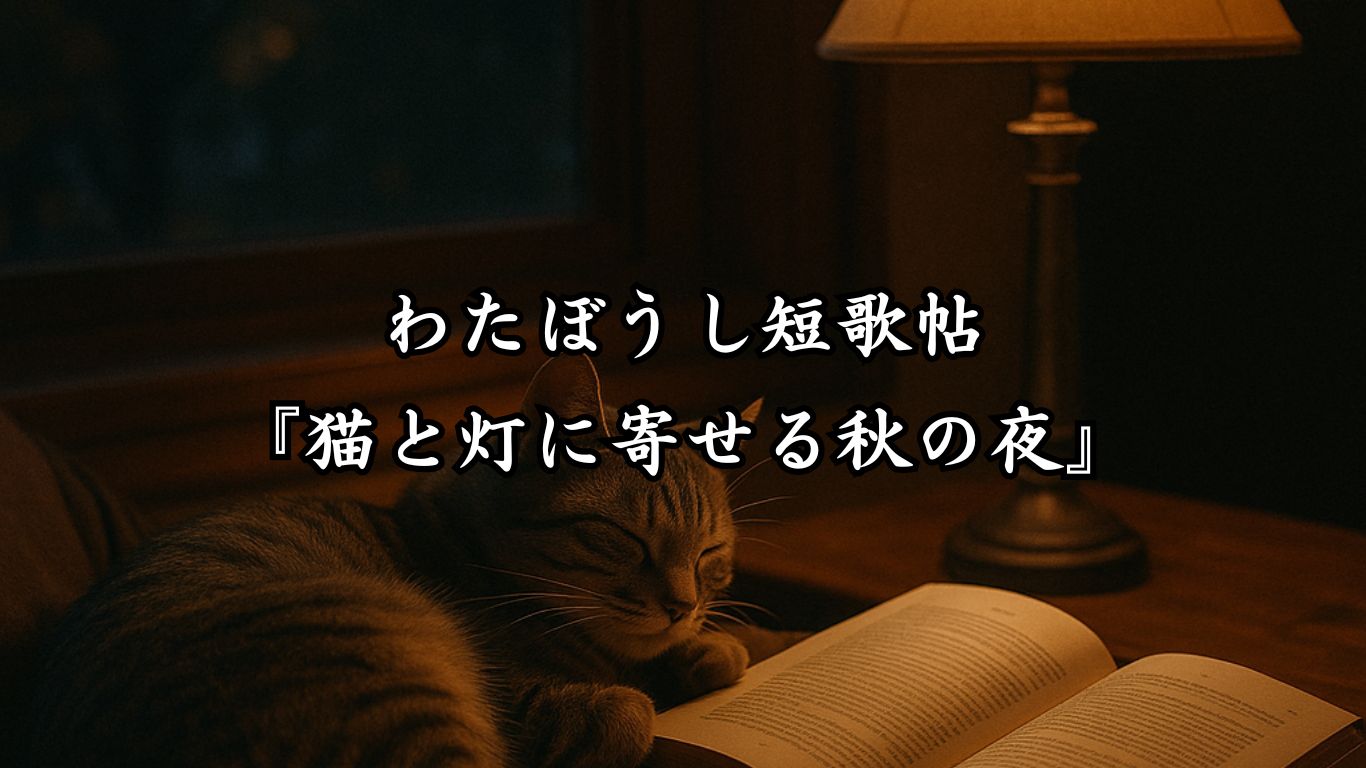わたぼうし短歌帖『猫と灯に寄せる秋の夜』タイトルイメージ画像