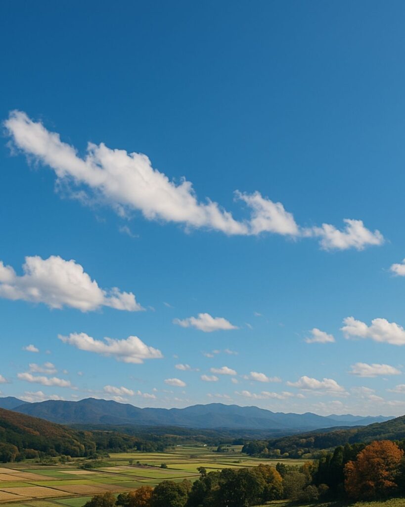 末吉俳句日記「秋晴や 空のすみかへ 雲はしる」俳句イメージ画像