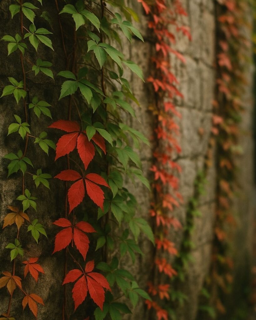 末吉俳句日記「壁つたう 時折紅く 蔦紅葉」俳句イメージ画像