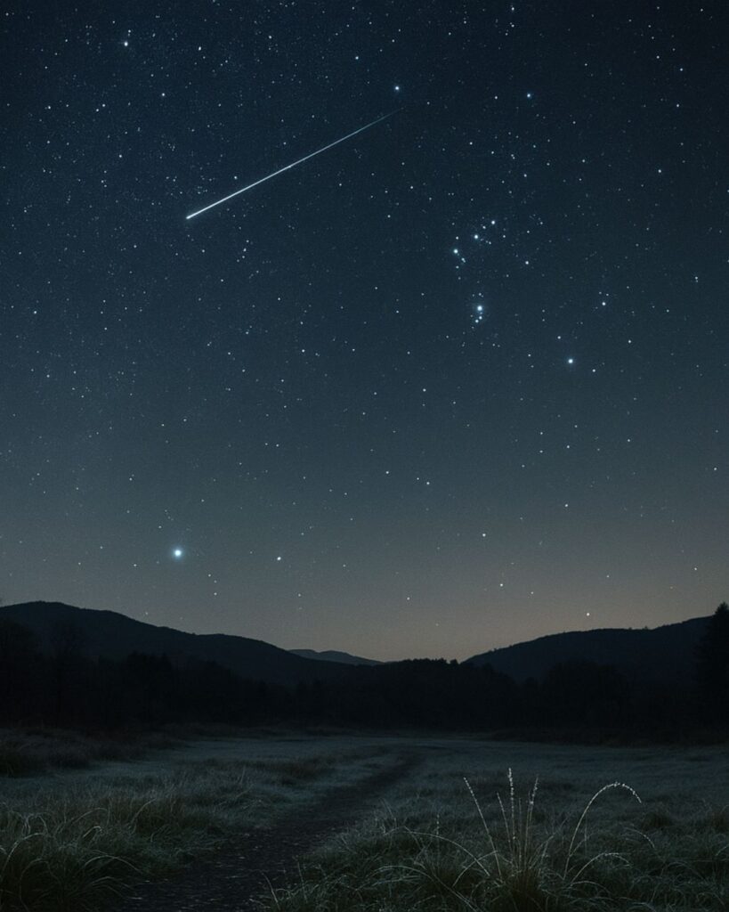 末吉俳句日記「霜降を 瞳でなぞる 流れ星」俳句イメージ画像