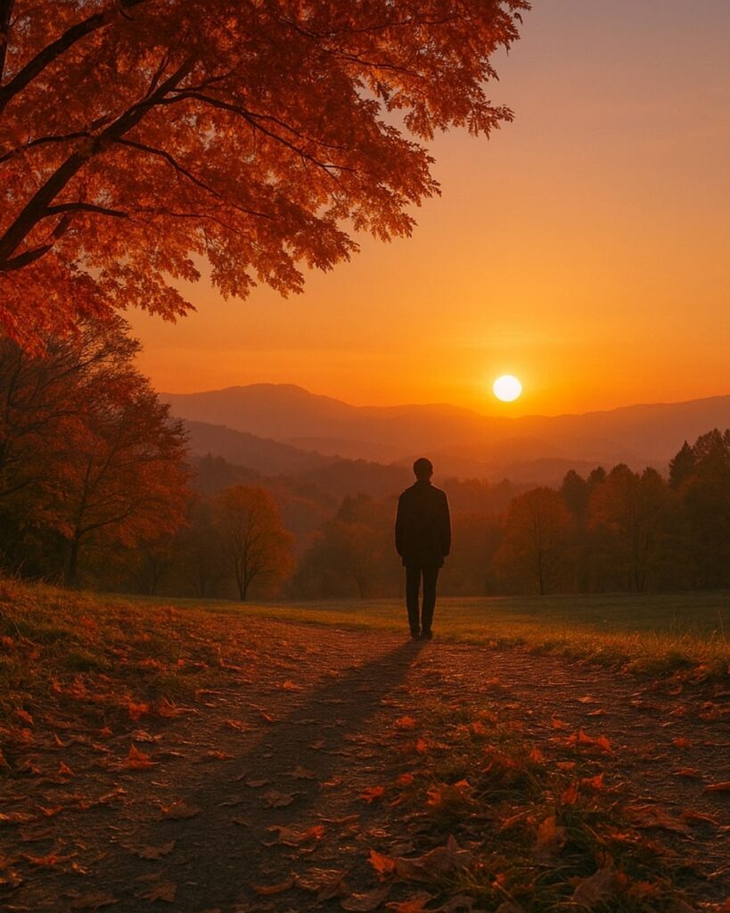 末吉俳句日記「晩秋の 暮れる夕日を みおくりて」俳句イメージ画像