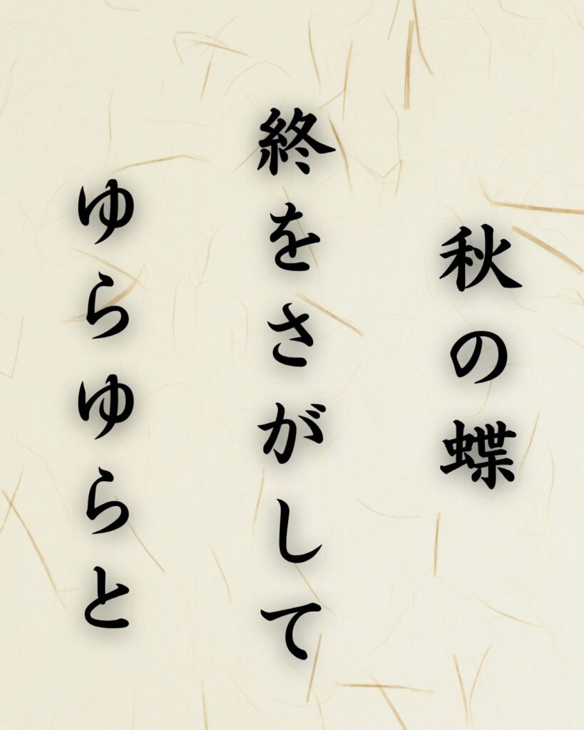 末吉俳句日記「秋の蝶 終をさがして ゆらゆらと」俳句テキスト画像