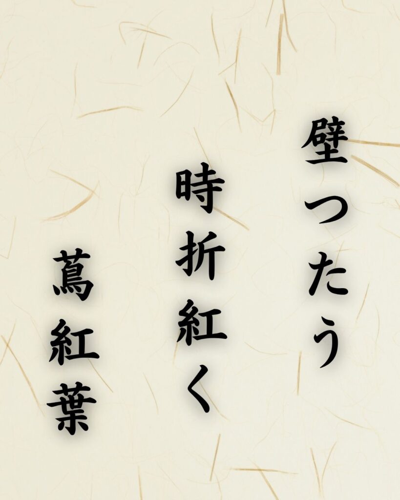 末吉俳句日記「壁つたう 時折紅く 蔦紅葉」俳句テキスト画像