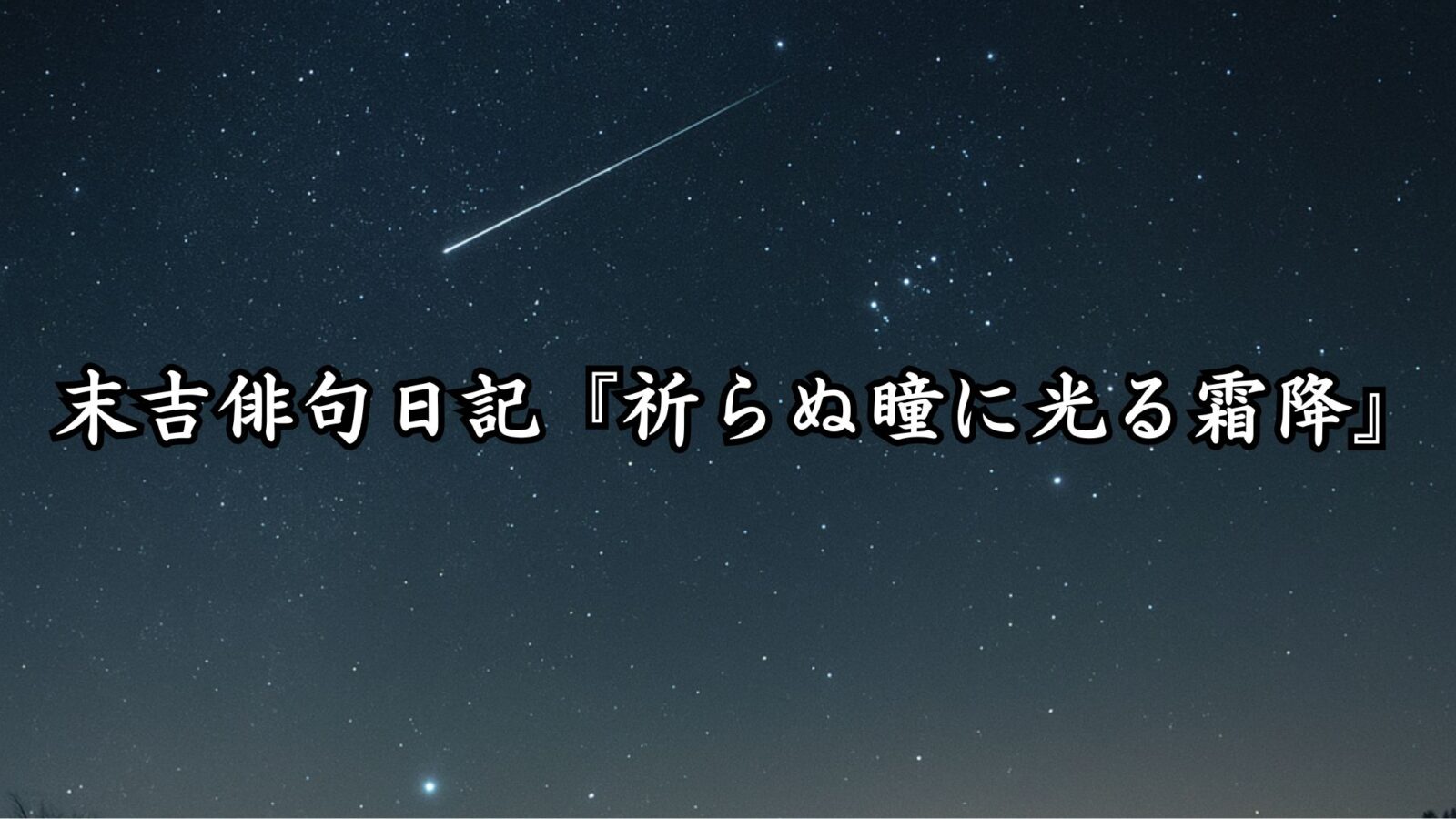 末吉俳句日記末吉俳句日記『祈らぬ瞳に光る霜降』タイトルイメージ