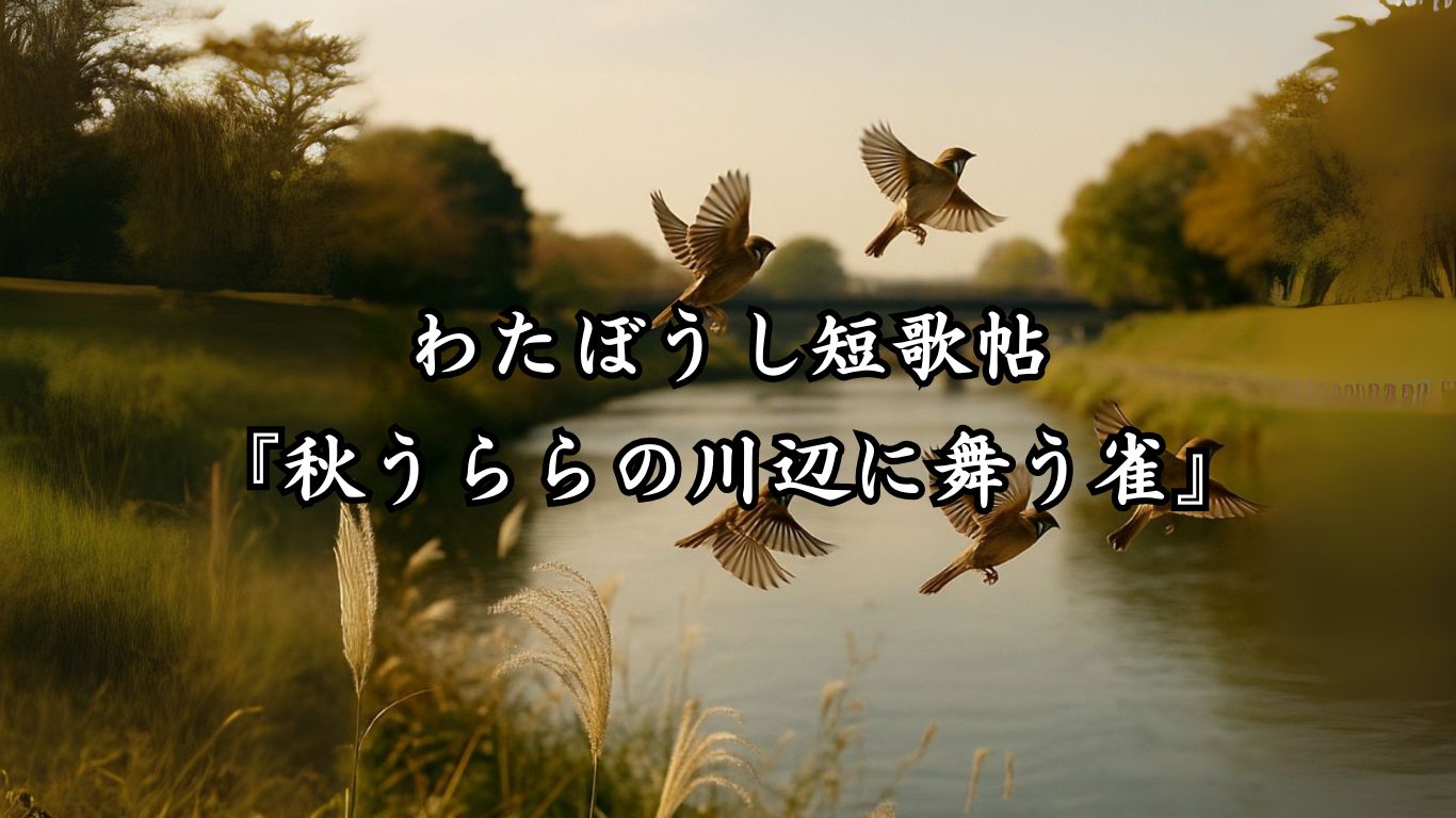 わたぼうし短歌帖『秋うららの川辺に舞う雀』タイトルイメージ画像