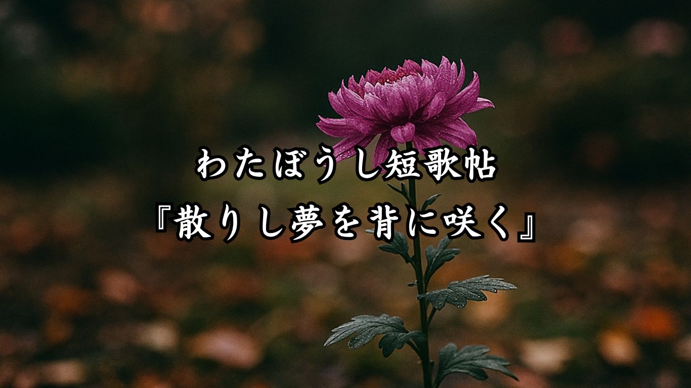 わたぼうし短歌帖『散りし夢を背に咲く』タイトルイメージ画像