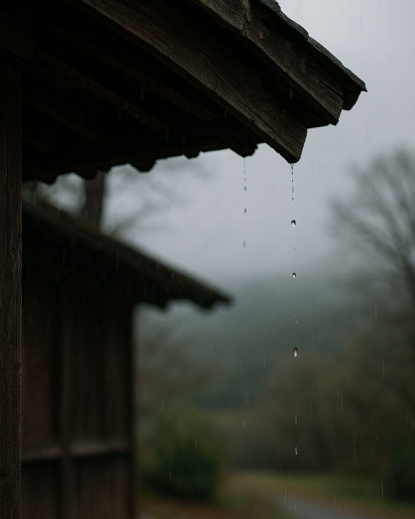 末吉俳句日記「雀居ぬ　軒にひととき　初しぐれ」俳句イメージ画像