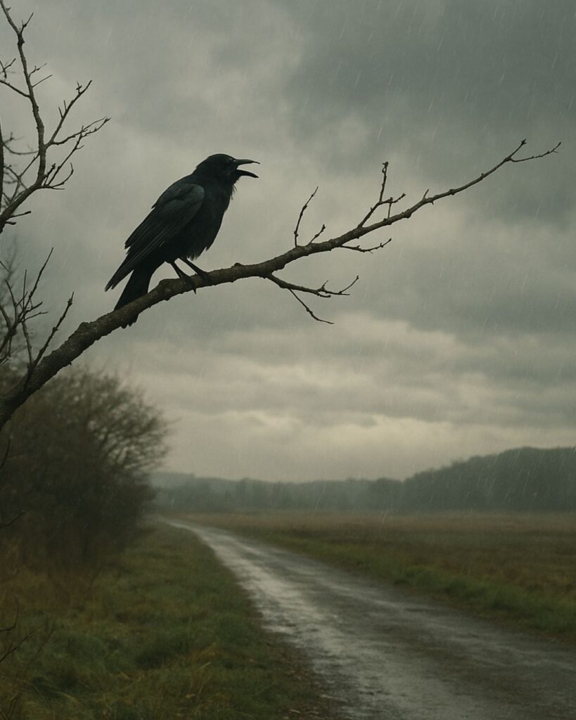 末吉俳句日記「ひとつ鳴き ふたつしぐるる 烏かな」俳句イメージ画像