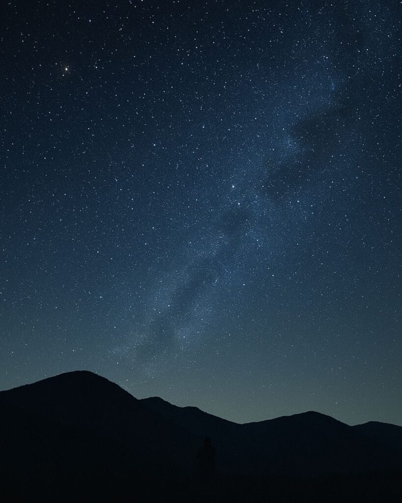 末吉俳句日記「冬天や 手向けて山に 星こぼれ」俳句イメージ画像