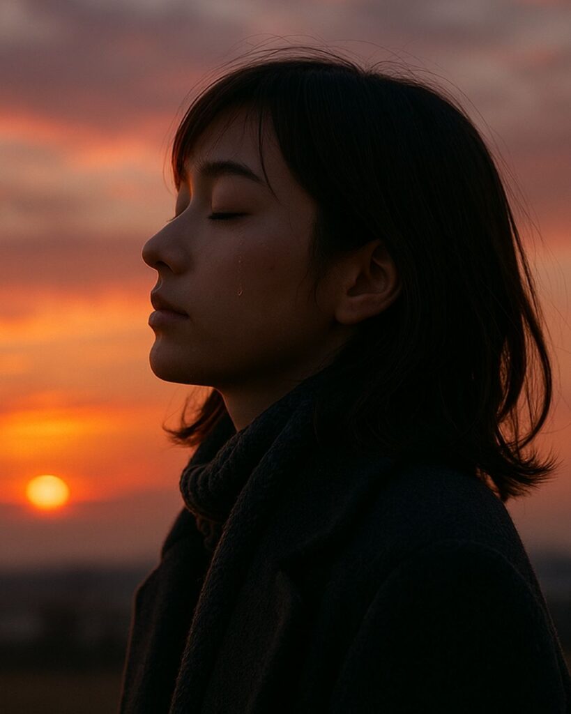 末吉俳句日記「頬つたう ままよとにじむ 冬茜」俳句イメージ画像