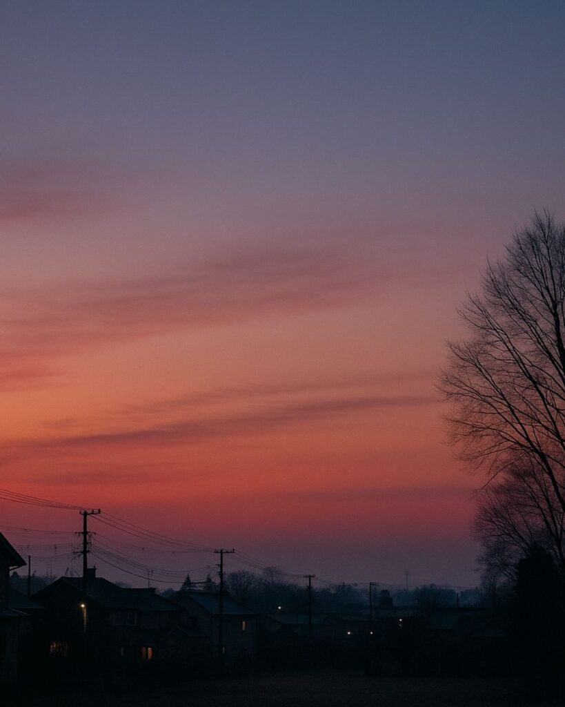 末吉俳句日記「小雪の　さやかに染まる　宵の口」俳句イメージ画像