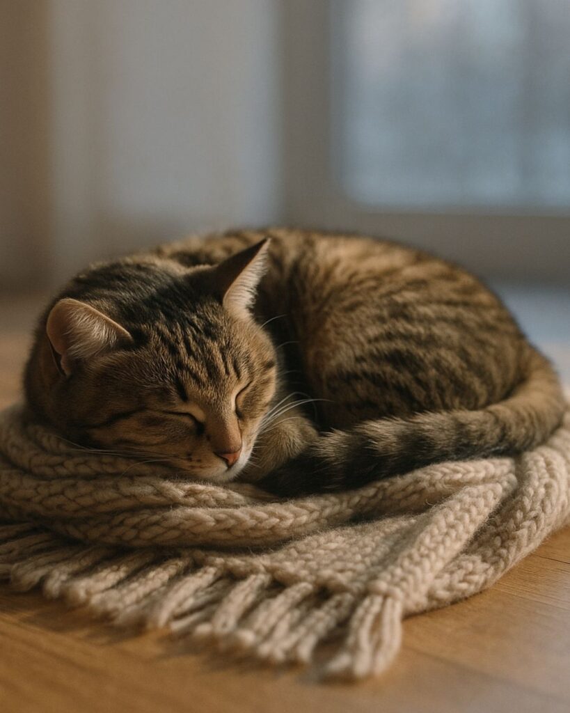末吉俳句日記「マフラーと くるまる猫へ そのままに」俳句イメージ画像