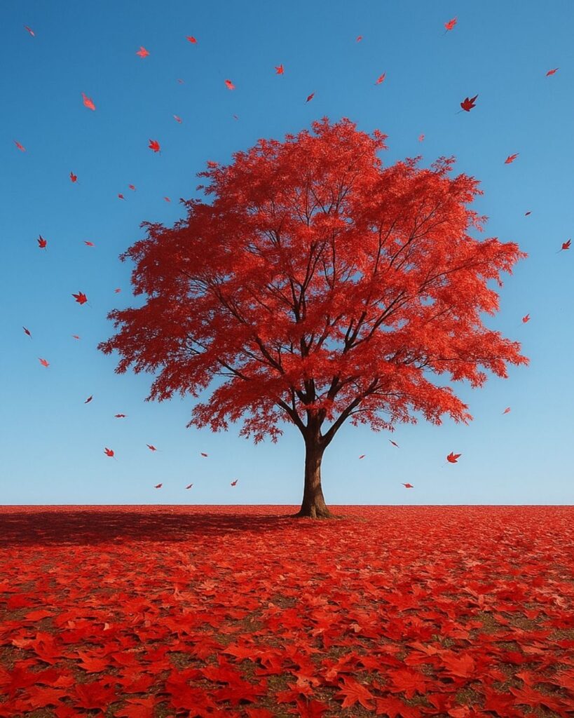 末吉俳句日記「散紅葉　紅をまといて　見栄のこす」俳句イメージ画像