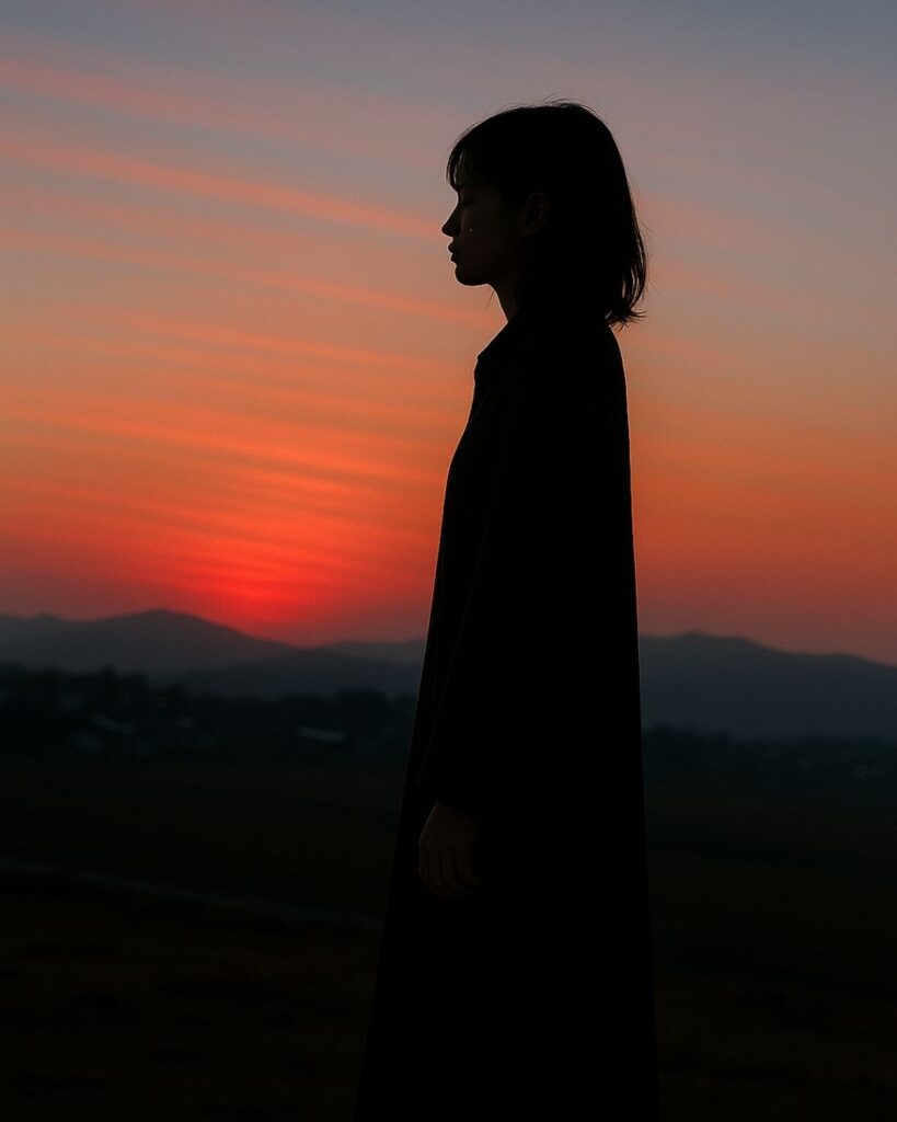 わたぼうし短歌帖「冬空に 平らな茜を 抱きつつ
不意の涙は ぬくさためらう」短歌イメージ画像