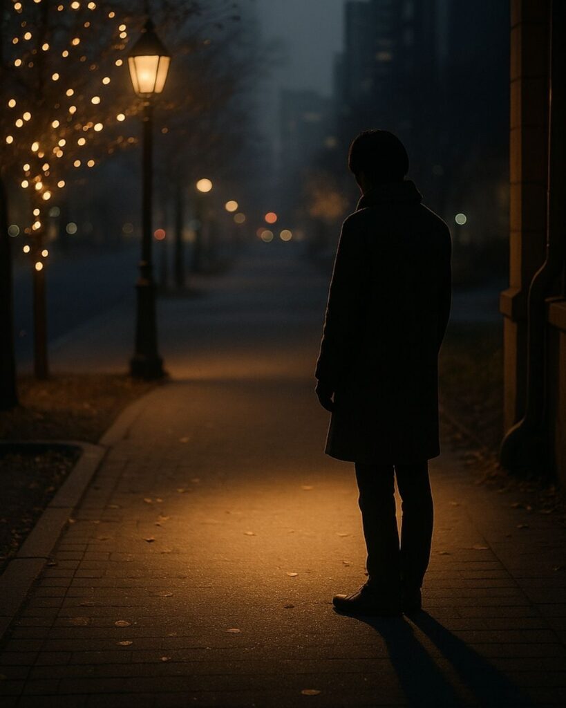 わたぼうし短歌帖「冬あかり　縁にたたずむ　影にじみ
触れえぬ想い　夕べにしみゆく」短歌イメージ画像