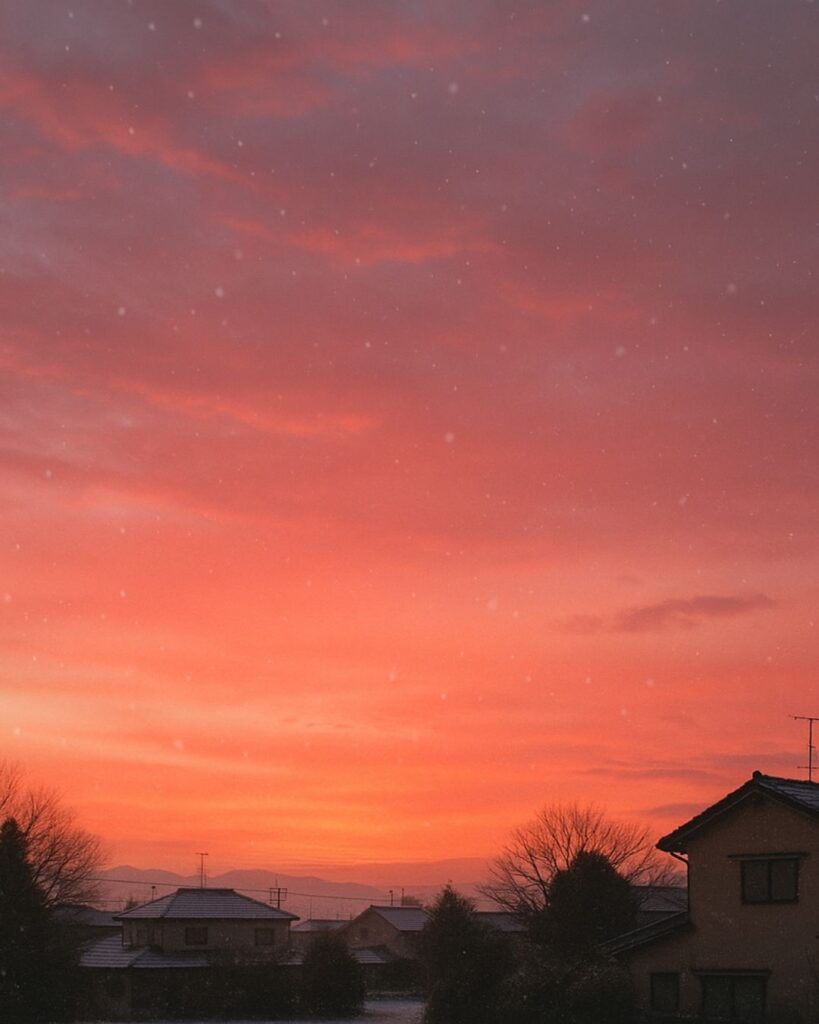 わたぼうし短歌帖「冬あかり　縁にたたずむ　影にじみ
触れえぬ想い　夕べにしみゆく」短歌イメージ画像