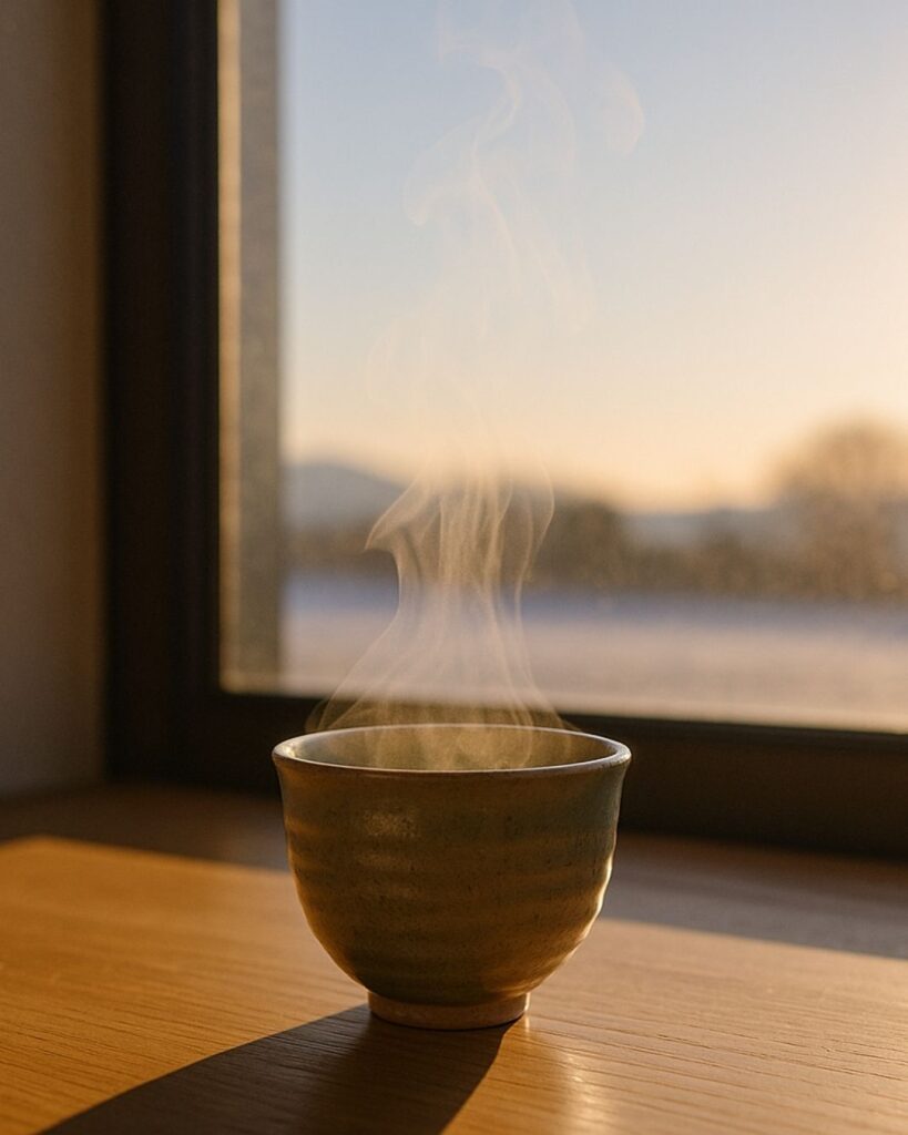 わたぼうし短歌帖「冬支度 窓にうつるは 美空かな
手をとめ見いて 心たしかむ」短歌イメージ画像