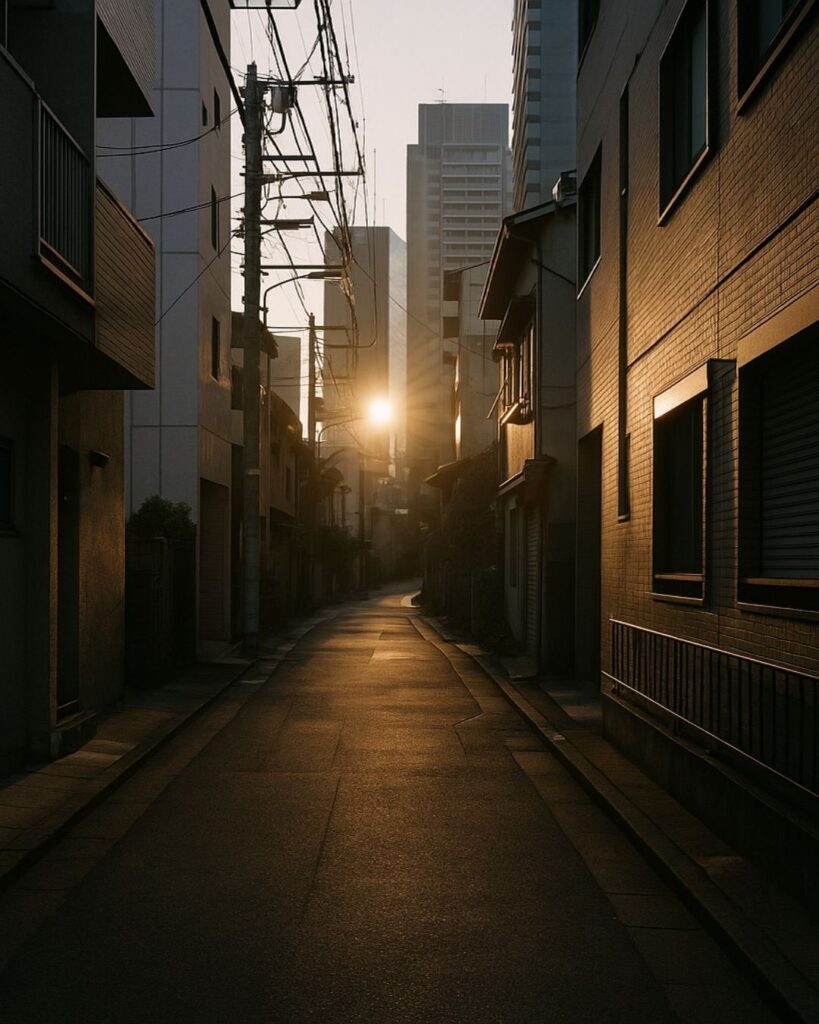 末吉俳句日記「冬至かな　径の曲がりに　日は落ちぬ」俳句イメージ画像