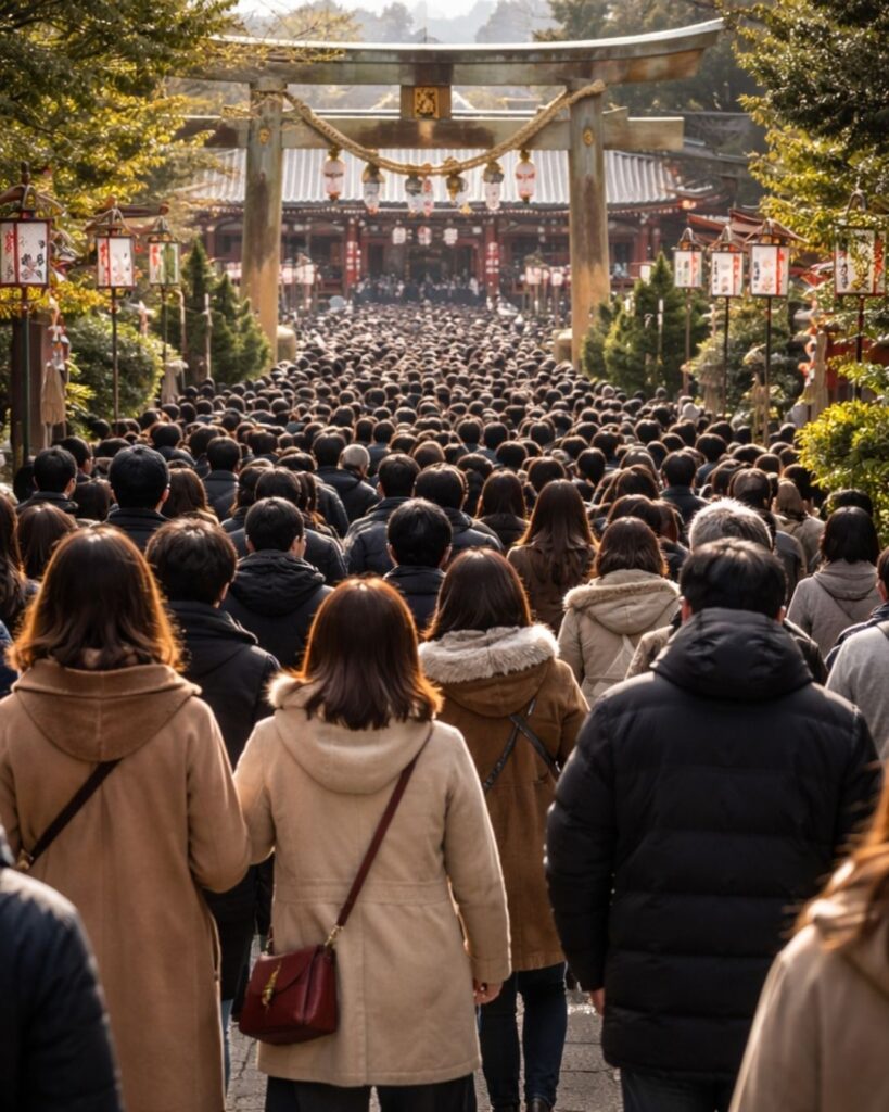 末吉俳句日記「詣でるや 先見えぬまま 三が日」俳句イメージ画像