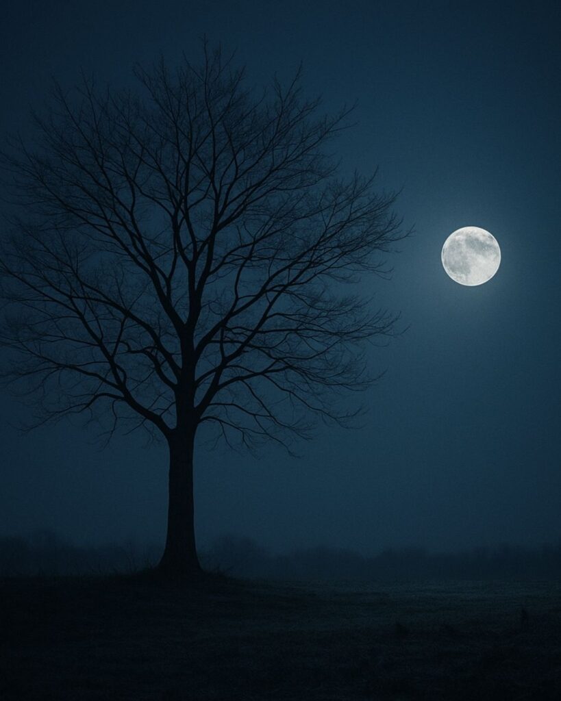 末吉俳句日記「枯木より　三歩しりぞき　月夜なる」俳句イメージ画像