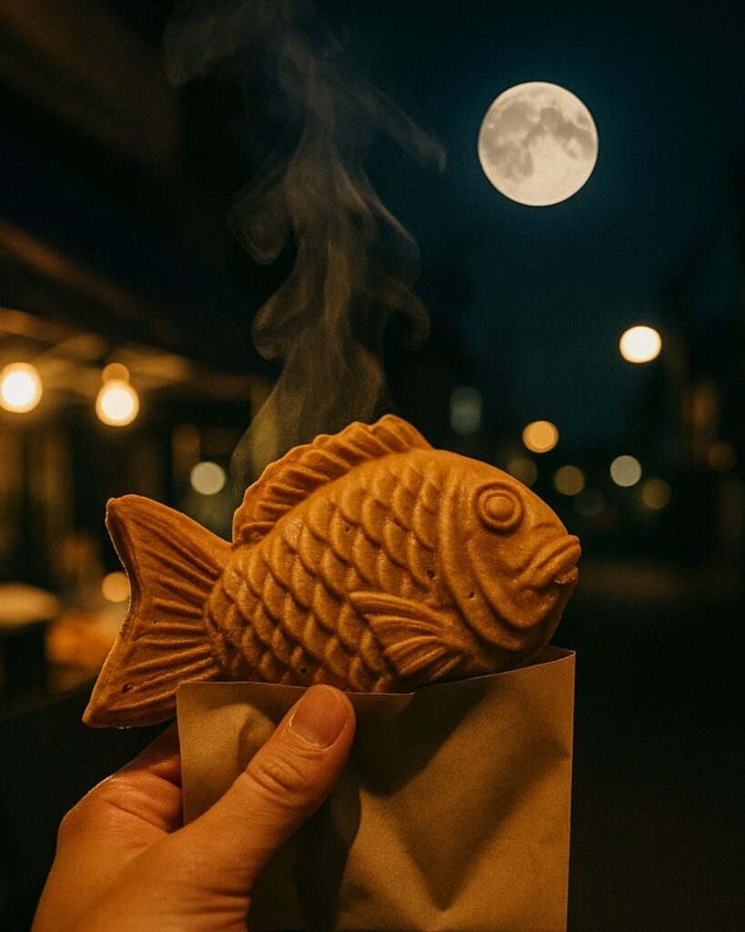 末吉俳句日記「鯛焼や　月も寄りきて　ほの甘し」俳句イメージ画像