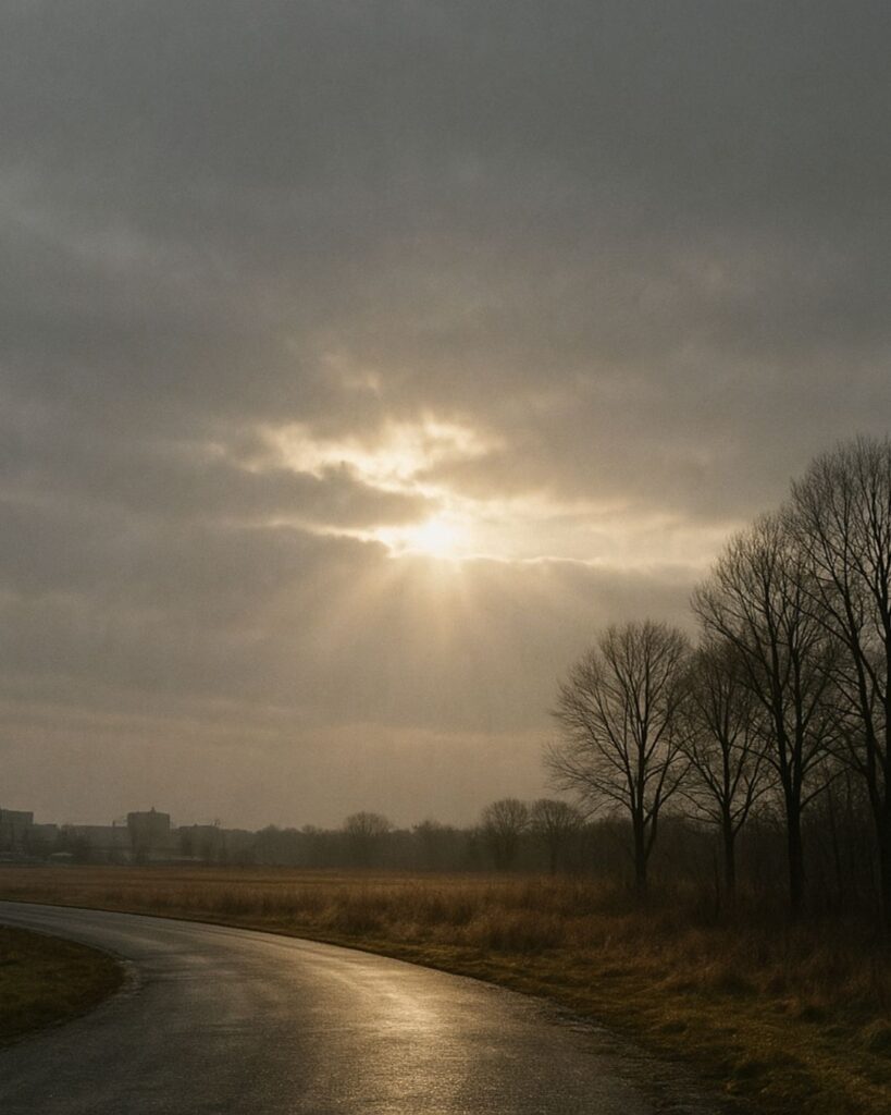 末吉俳句日記「雲切れて 薄日さしゐる 師走かな」俳句イメージ画像