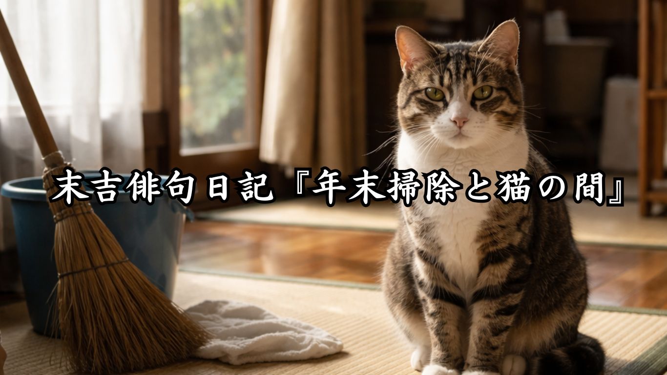 末吉俳句日記末吉俳句日記『年末掃除と猫の間』タイトルイメージ