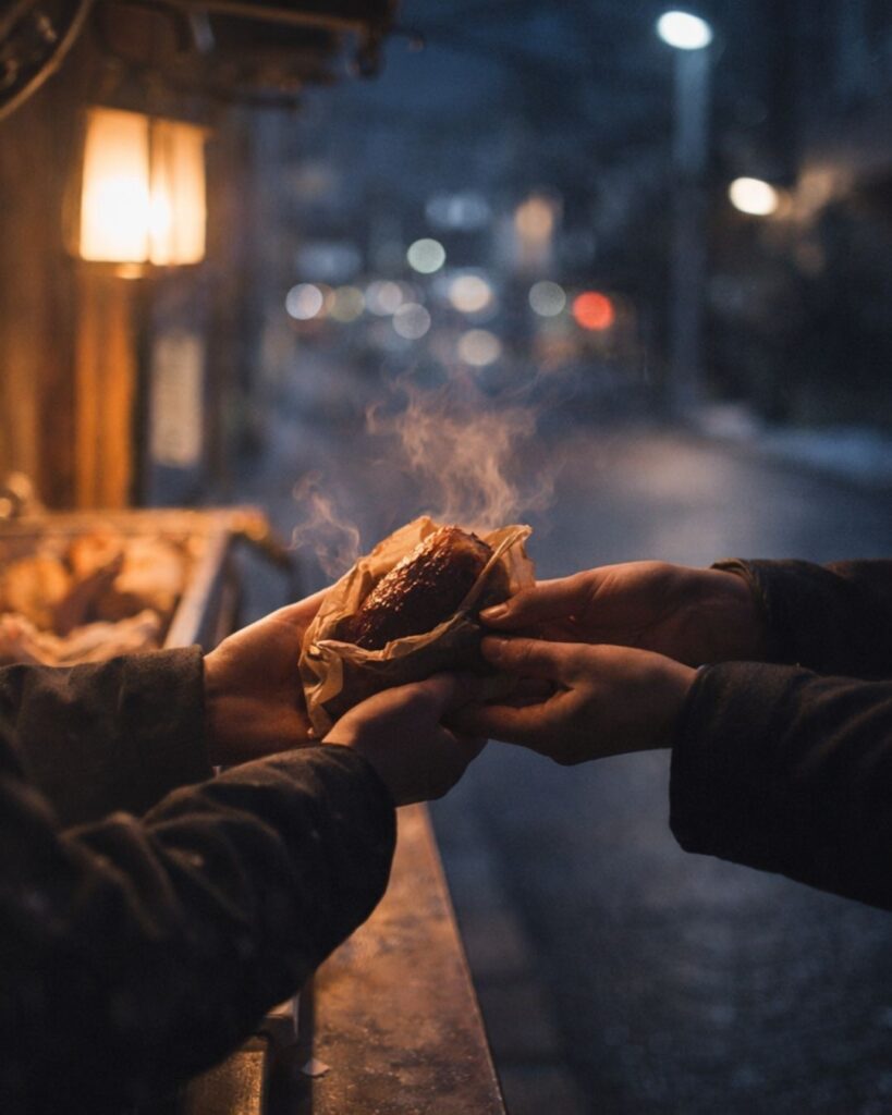 末吉俳句日記「大寒の 焼き芋渡す たなごころ」俳句イメージ画像