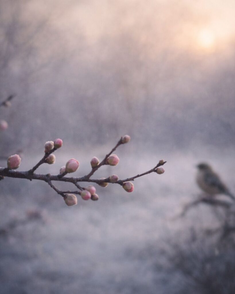 末吉俳句日記「雪折や　夜更けにひとつ　響きけり」俳句イメージ画像