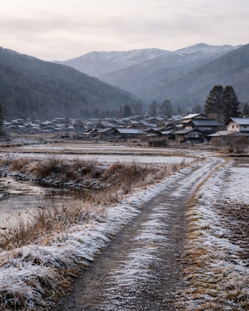 わたぼうし短歌帖「故郷の　雪を知らねば　正月は
遠く過ぎゆく　年のはじめに」短歌イメージ画像
